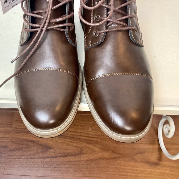 JF J. Ferrar Riverside Brown Comfort Moto Combat Ankle Lace-Up Boot Men's sz 13M - Picture 9 of 13